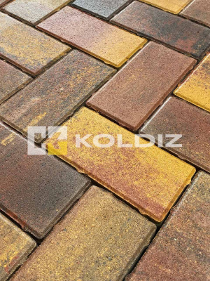 Брусчатка Колдиз Прямоугольник 200х100х60 Колор микс Оникс Желтая